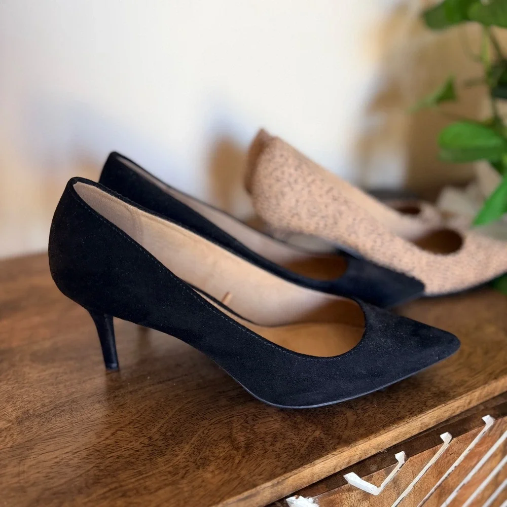 Women's Pump Heels Bundle Size 8 Black & Animal Print Office Career Shoe Neutral